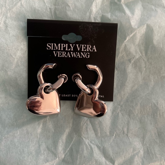 Silver Heart Earrings - Picture 2 of 5